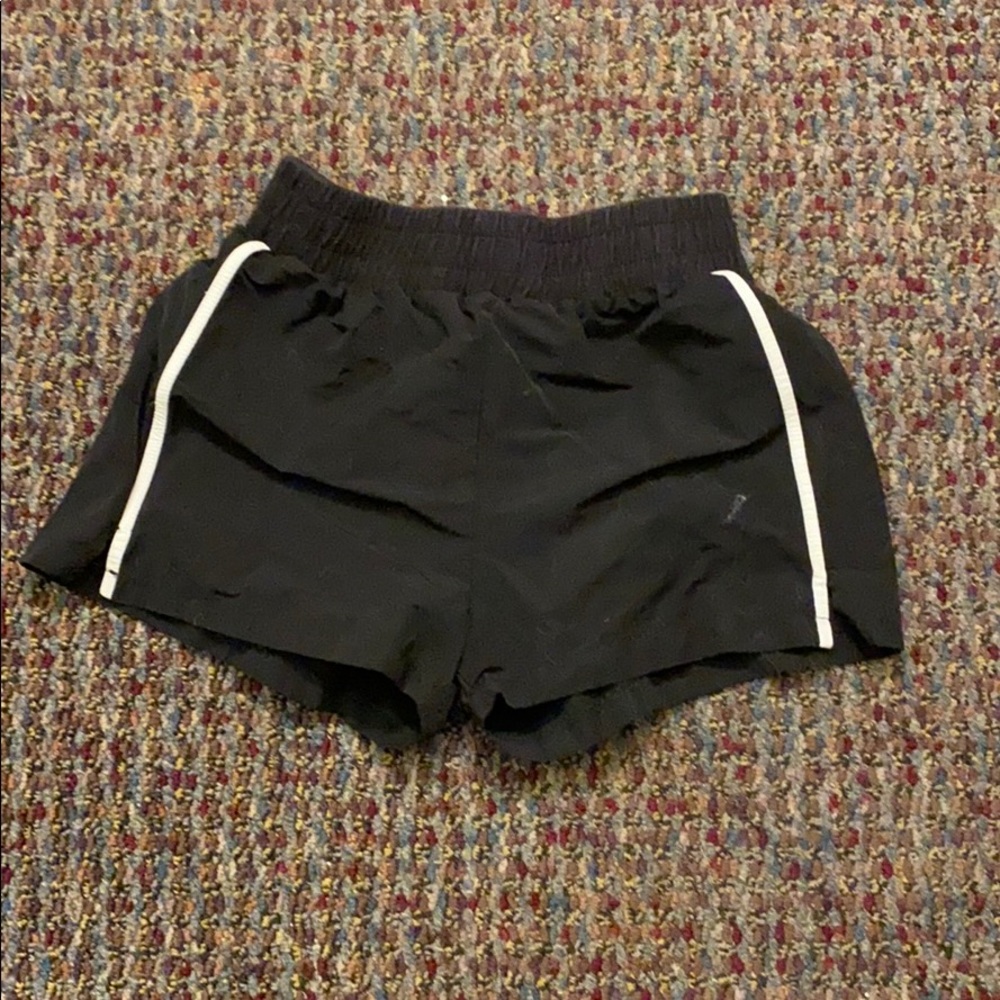 Black shorts with fluorescent side detail